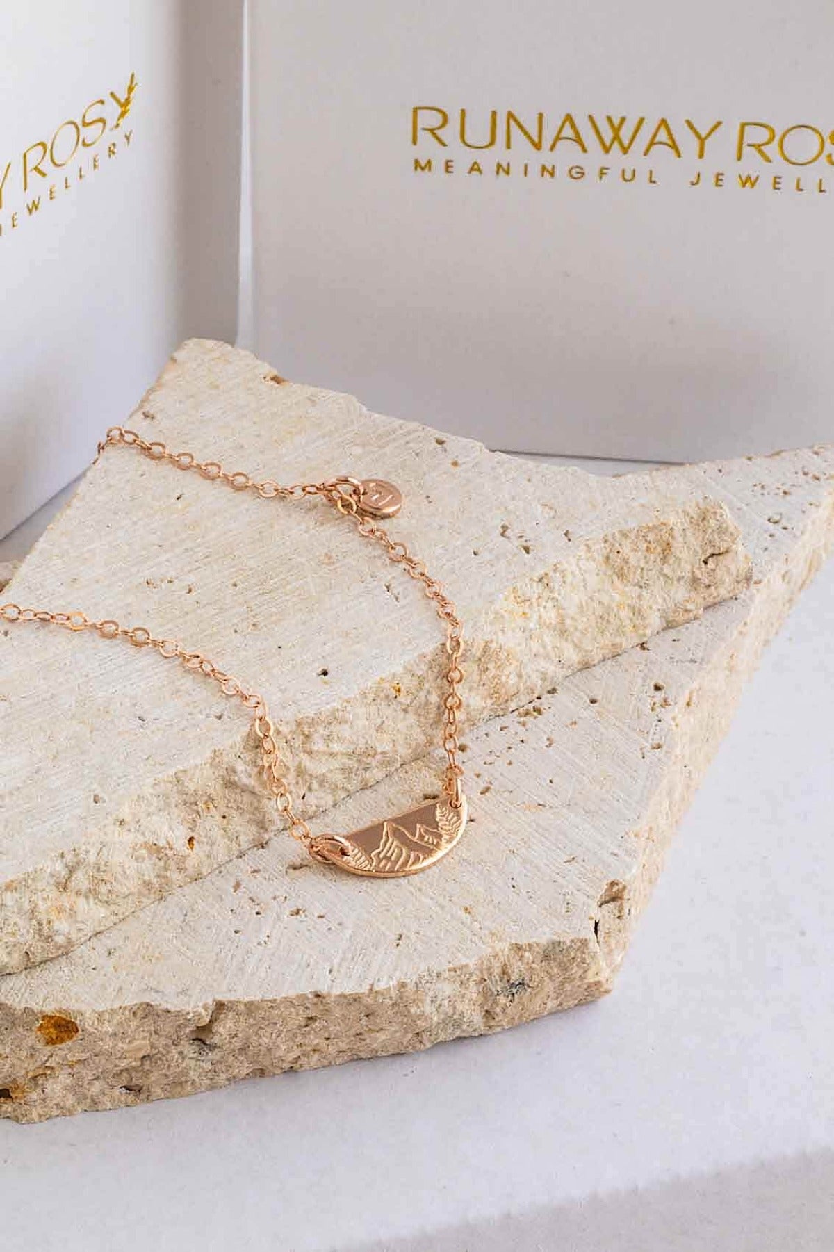 Rose gold mountain deals necklace