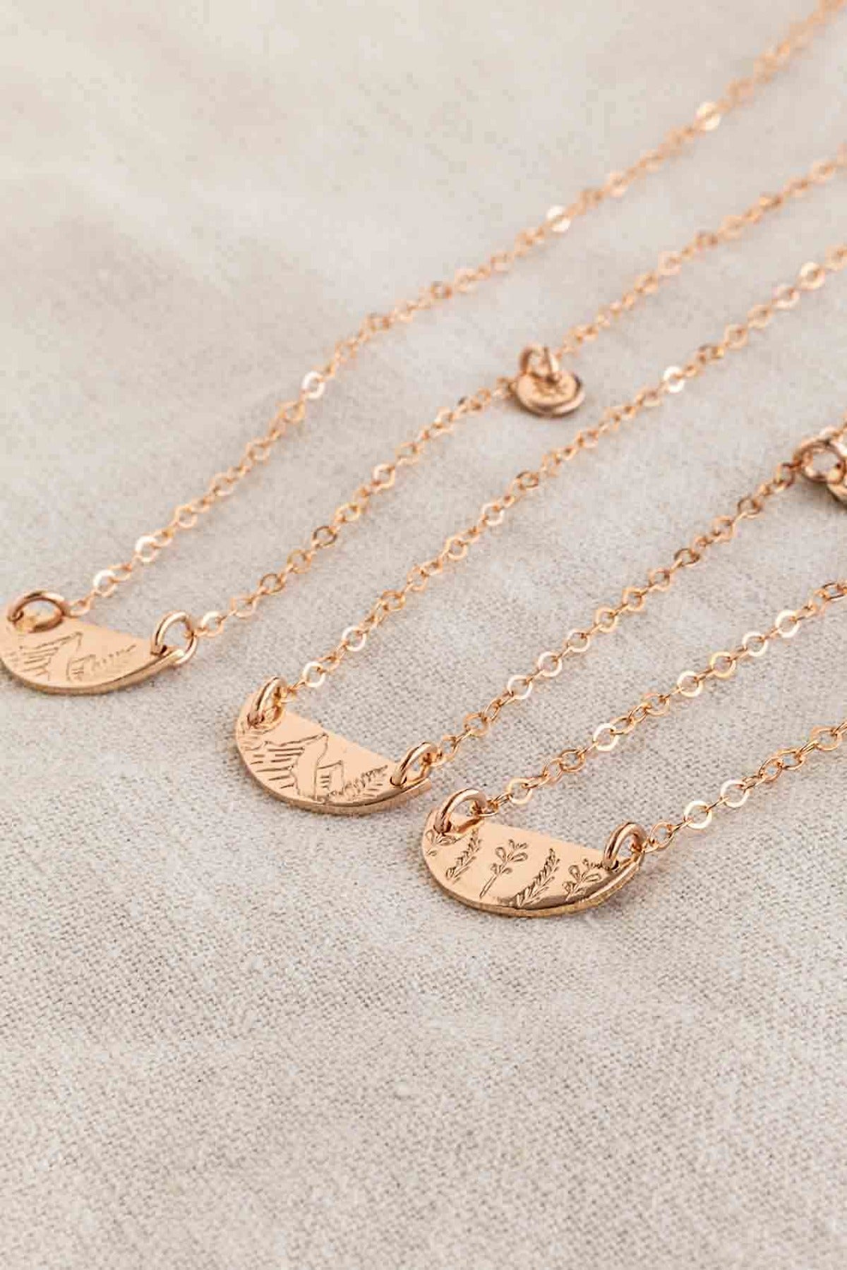 Rose gold mountain deals necklace