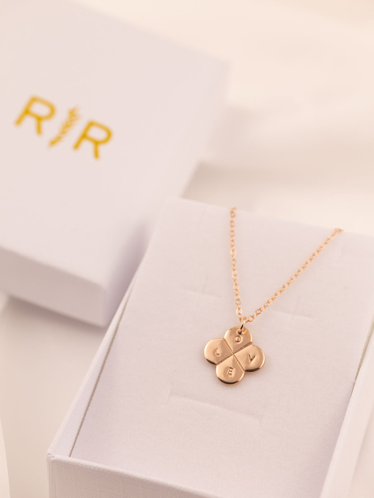 Gold Clover Necklace Mothers Day -  Australia